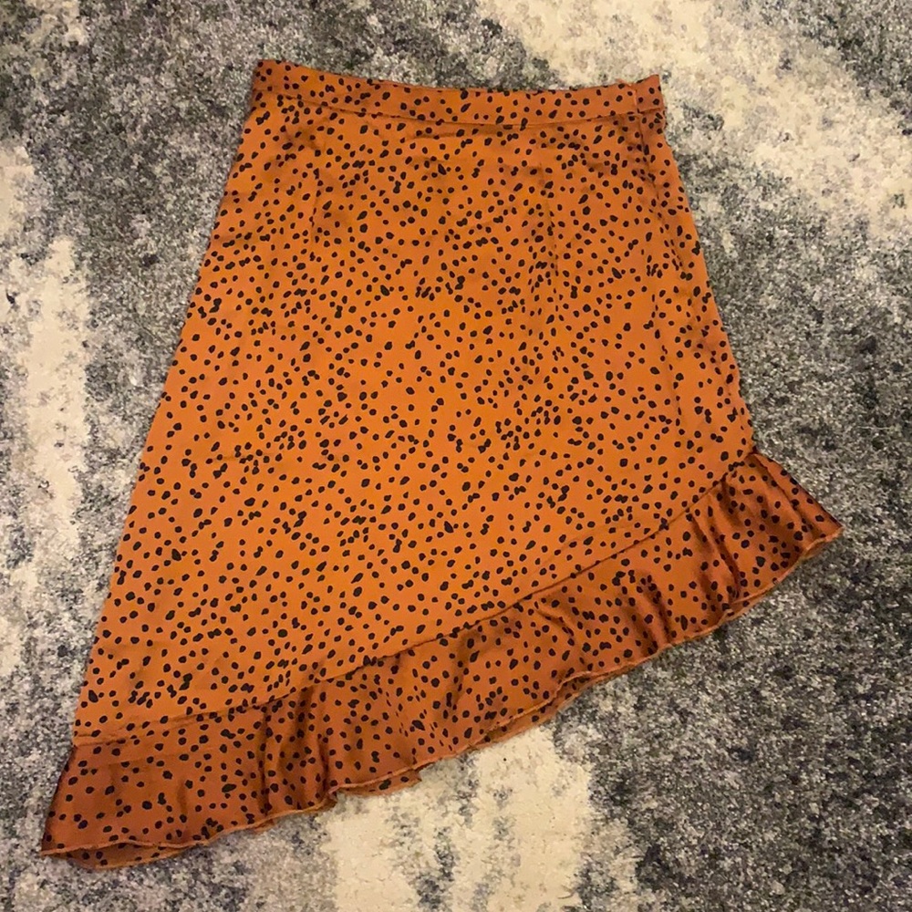 Nasty Gal Asymmetrical Cheetah Ruffle Skirt